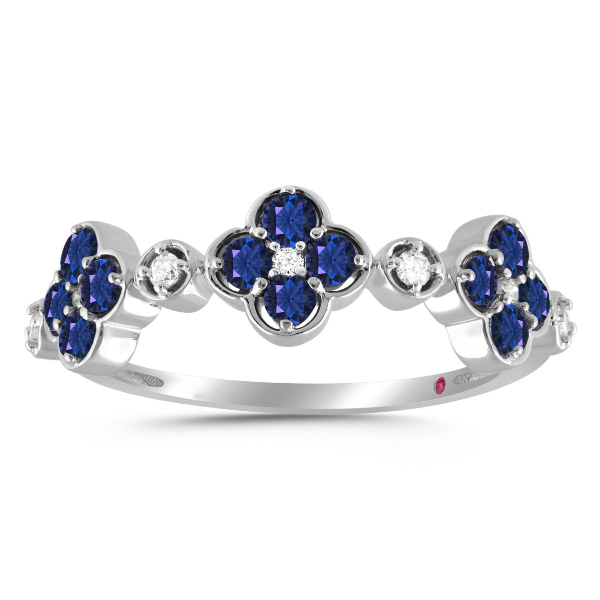 19224740_VA33597W-10K-1201x1201.jpg 10K WHITE GOLD 5/8CT ROUND/BLUE SAPPHIRE ROUND DIAMOND LADIES BAND - Image 1