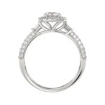 14K WHITE GOLD 1 1/2CT ROUND/BAGUETTE DIAMOND LADIES FASHION RING(CENTER STONE ROUND DIAMOND 7/8CT) - Image 4