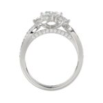 14K WHITE GOLD 1 1/2CT ROUND/OVAL DIAMOND LADIES FASHION RING(CENTER STONE OVAL DIAMOND 3/4CT / 2 SIDE STONE ROUND DIAMOND 3/8CT) - Image 4