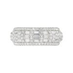 14K WHITE GOLD 1 1/3CT ROUND/BAGUETTE DIAMOND LADIES BAND - Image 4