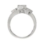 14K WHITE GOLD 1 1/3CT ROUND/BAGUETTE DIAMOND LADIES FASHION RING - Image 2
