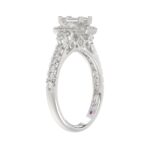 14K WHITE GOLD 1 1/4CT ROUND/EMERALD DIAMOND LADIES BRIDAL SET(CENTER STONE EMERALD DIAMOND 1/2CT) - Image 5