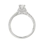 14K WHITE GOLD 1 1/4CT ROUND/OVAL DIAMOND LADIES RING(CENTER STONE OVAL DIAMOND 3/4CT) - Image 4