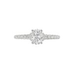 14K WHITE GOLD 1 1/4CT ROUND/OVAL DIAMOND LADIES RING(CENTER STONE OVAL DIAMOND 3/4CT) - Image 6