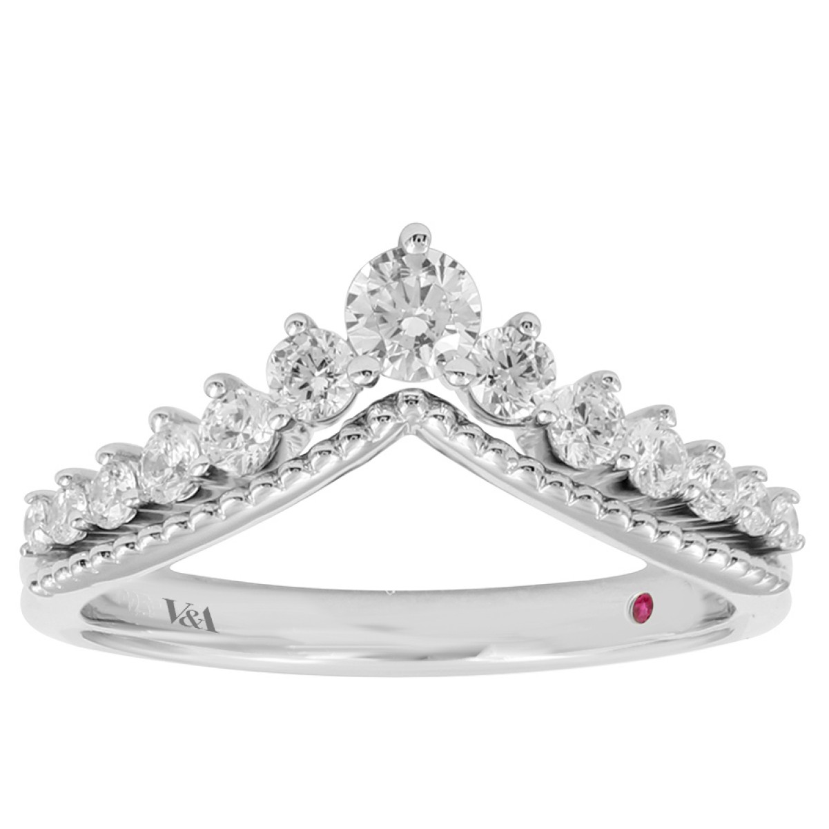 19224868_VA25624W-14K-1201x1201.jpg 14K WHITE GOLD 1/2CT ROUND DIAMOND LADIES RING - Image 1