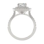 14K WHITE GOLD 1/2CT ROUND DIAMOND LADIES SEMI MOUNT RING(CENTER STONE MOUNT ROUND DIAMOND 1CT) - Image 4