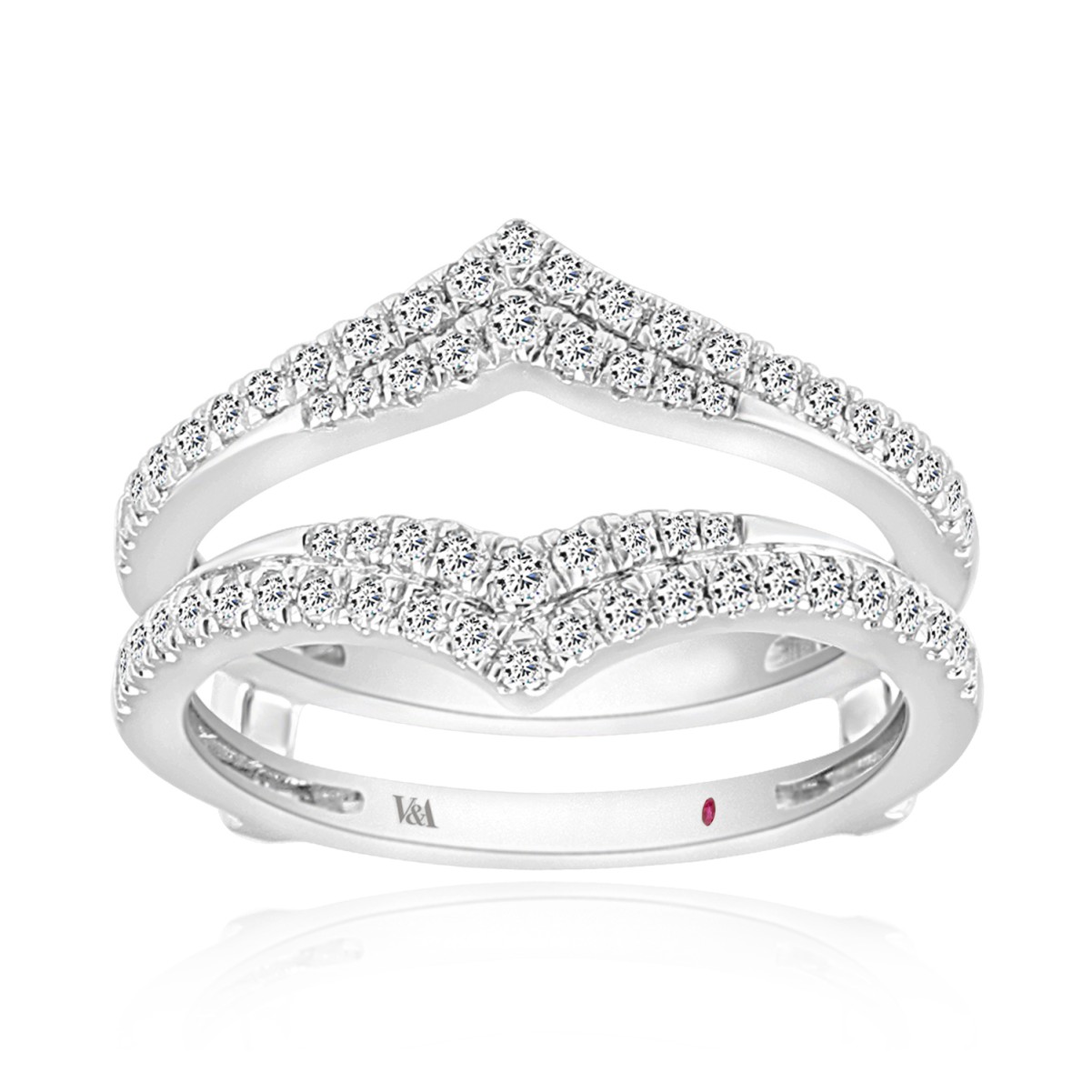 19224901_VA11856W-14K-1201x1201.jpg 14K WHITE GOLD 1/2CT ROUND DIAMOND LADIES WRAP RING - Image 1