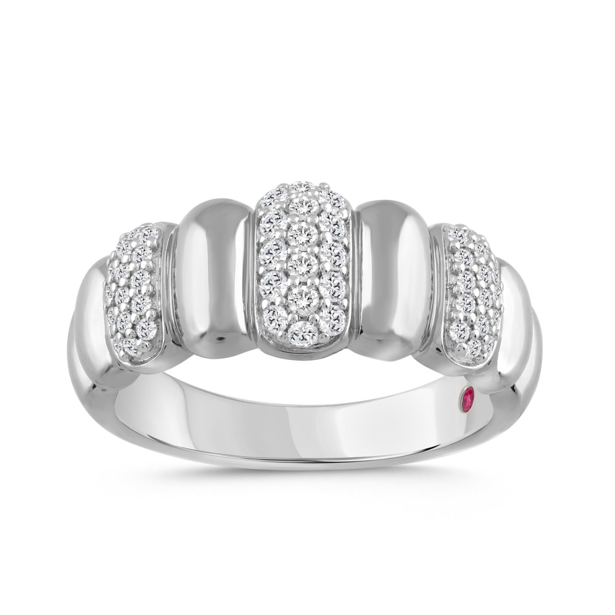 19224965_VA32639W-1201x1201.jpg 14K WHITE GOLD 1/3CT ROUND DIAMOND LADIES BAND - Image 1