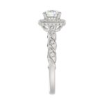 14K WHITE GOLD 1/3CT ROUND DIAMOND LADIES SEMI MOUNT RING(CENTER STONE ROUND DIAMOND 1CT) - Image 5