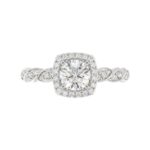 14K WHITE GOLD 1/3CT ROUND DIAMOND LADIES SEMI MOUNT RING(CENTER STONE ROUND DIAMOND 1CT) - Image 6