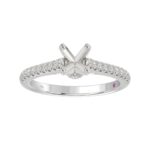 14K WHITE GOLD 1/4CT ROUND DIAMOND LADIES SEMI MOUNT RING(CENTER STONE MOUNT ROUND DIAMOND 1CT) - Image 2