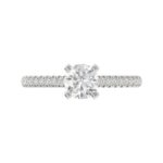 14K WHITE GOLD 1/4CT ROUND DIAMOND LADIES SEMI MOUNT RING(CENTER STONE MOUNT ROUND DIAMOND 1CT) - Image 7