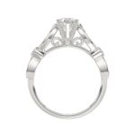 14K WHITE GOLD 1/4CT ROUND/PEAR DIAMOND LADIES SEMI MOUNT RING(CENTER STONE MOUNT PEAR DIAMOND 1CT) - Image 4