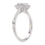 14K WHITE GOLD 1/5CT ROUND/BAGUETTE DIAMOND LADIES FASHION RING - Image 2