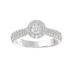 14K WHITE GOLD 1CT ROUND DIAMOND LADIES RING( CENTER STONE ROUND DIAMOND 5/8CT) - Image 3