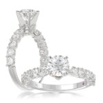 14K WHITE GOLD 1CT ROUND DIAMOND LADIES SEMI MOUNT RING(CENTER STONE MOUNT ROUND DIAMOND 1CT)