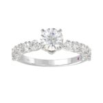 14K WHITE GOLD 1CT ROUND DIAMOND LADIES SEMI MOUNT RING(CENTER STONE MOUNT ROUND DIAMOND 1CT) - Image 3