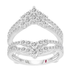 14K WHITE GOLD 1CT ROUND DIAMOND LADIES WRAP RING