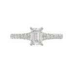 14K WHITE GOLD 1CT ROUND/EMERALD DIAMOND LADIES RING(CENTER STONE EMERALD DIAMOND 3/4CT) - Image 6