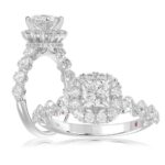 14K WHITE GOLD 1CT ROUND/PRINCESS DIAMOND LADIES SEMI MOUNT RING(CENTER STONE MOUNT PRINCESS DIAMOND 1CT)