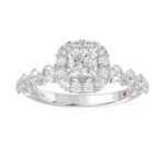 14K WHITE GOLD 1CT ROUND/PRINCESS DIAMOND LADIES SEMI MOUNT RING(CENTER STONE MOUNT PRINCESS DIAMOND 1CT) - Image 3