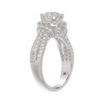 14K WHITE GOLD 3/4CT ROUND DIAMOND LADIES RING(CENTER STONE MOUNT ROUND DIAMOND 1CT) - Image 2