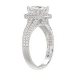 14K WHITE GOLD 3/4CT ROUND DIAMOND LADIES SEMI MOUNT RING(CENTER STONE MOUNT PRINCESS DIAMOND 1CT) - Image 2