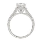 14K WHITE GOLD 3/4CT ROUND DIAMOND LADIES SEMI MOUNT RING(CENTER STONE MOUNT PRINCESS DIAMOND 1CT) - Image 4