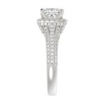 14K WHITE GOLD 3/4CT ROUND DIAMOND LADIES SEMI MOUNT RING(CENTER STONE MOUNT PRINCESS DIAMOND 1CT) - Image 5