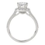 14K WHITE GOLD 3/4CT ROUND DIAMOND LADIES SEMI MOUNT RING(CENTER STONE MOUNT PRINCESS DIAMOND 1CT) - Image 4