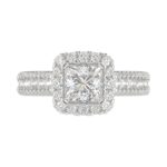 14K WHITE GOLD 3/4CT ROUND DIAMOND LADIES SEMI MOUNT RING(CENTER STONE MOUNT PRINCESS DIAMOND 1CT) - Image 6