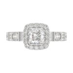 14K WHITE GOLD 3/4CT ROUND/BAGUETTE/PRINCESS DIAMOND LADIES RING(CENTER STONE MOUNT PRINCESS DIAMOND 1CT) - Image 4
