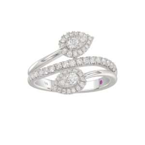 14K WHITE GOLD 5/8CT ROUND DIAMOND LADIES FASHION RING