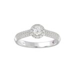 14K WHITE GOLD 5/8CT ROUND DIAMOND LADIES RING(CENTER STONE ROUND DIAMOND 1/4CT) - Image 3