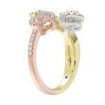 14K WHITE GOLD/ROSE GOLD/YELLOW GOLD 1/2CT ROUND/BAGUETTE DIAMOND LADIES FASHION RING - Image 3