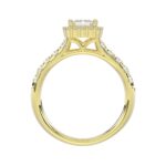 14K YELLOW GOLD 1 5/8CT ROUND/PRINCESS DIAMOND LADIES BRIDAL SET(CENTER STONE PRINCESS DIAMOND 3/4CT) - Image 2