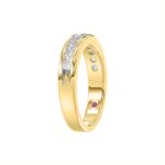 14K YELLOW GOLD 1/2CT ROUND DIAMOND LADIES BAND - Image 3