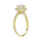 14K YELLOW GOLD 1/2CT ROUND DIAMOND LADIES BRIDAL SET(CENTER STONE MOUNT ROUND DIAMOND 1CT) - Image 3