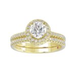 14K YELLOW GOLD 1/2CT ROUND DIAMOND LADIES BRIDAL SET(CENTER STONE MOUNT ROUND DIAMOND 1CT) - Image 4