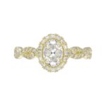 14K YELLOW GOLD 1/2CT ROUND DIAMOND LADIES SEMI MOUNT RING(CENTER STONE MOUNT OVAL DIAMOND 1CT) - Image 6