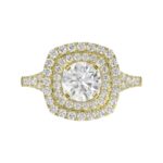 14K YELLOW GOLD 1/2CT ROUND DIAMOND LADIES SEMI MOUNT RING(CENTER STONE MOUNT ROUND DIAMOND 1CT) - Image 6