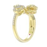 14K YELLOW GOLD 1/2CT ROUND/BAGUETTE DIAMOND LADIES FASHION RING - Image 3