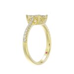 14K YELLOW GOLD 1/2CT ROUND/PEAR DIAMOND LADIES RING - Image 2