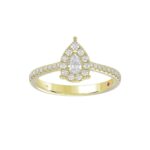 14K YELLOW GOLD 1/2CT ROUND/PEAR DIAMOND LADIES RING - Image 3