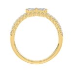 14K YELLOW GOLD 1/2CT ROUND/PEAR DIAMOND LADIES RING - Image 2