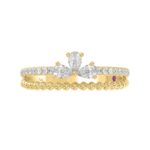 14K YELLOW GOLD 1/2CT ROUND/PEAR DIAMOND LADIES RING - Image 4