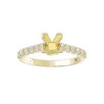 14K YELLOW GOLD 1/2CT ROUND/PRINCESS DIAMOND LADIES SEMI MOUNT RING(CENTER STONE MOUNT PRINCESS DIAMOND 1CT) - Image 2