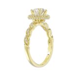 14K YELLOW GOLD 1/3CT ROUND DIAMOND LADIES SEMI MOUNT RING(CENTER STONE ROUND DIAMOND 1CT) - Image 2