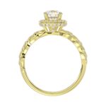 14K YELLOW GOLD 1/3CT ROUND DIAMOND LADIES SEMI MOUNT RING(CENTER STONE ROUND DIAMOND 1CT) - Image 4