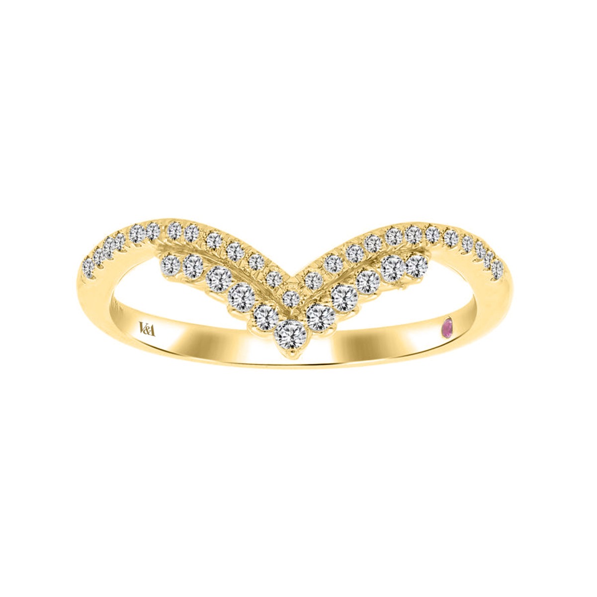 19225361_VA15391Y-14K-1201x1201.jpg 14K YELLOW GOLD 1/4CT ROUND DIAMOND LADIES RING - Image 1